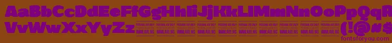 GrandiblackPersonalUse Font – Purple Fonts on Brown Background
