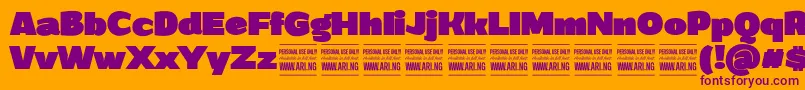 Шрифт GrandiblackPersonalUse – фиолетовые шрифты на оранжевом фоне