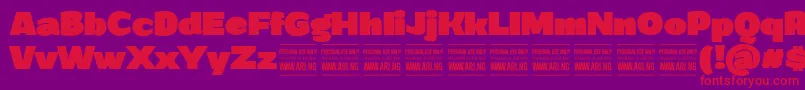 フォントGrandiblackPersonalUse – 紫の背景に赤い文字