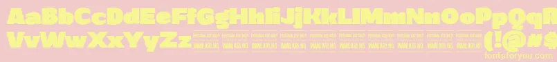 GrandiblackPersonalUse Font – Yellow Fonts on Pink Background