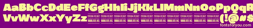 GrandiblackPersonalUse Font – Yellow Fonts on Purple Background