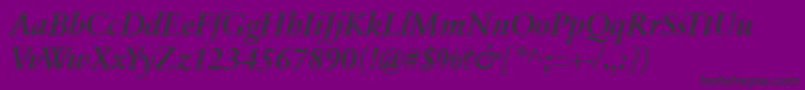 SabonnextLtDemiItalic Font – Black Fonts on Purple Background