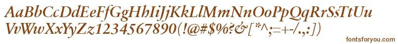 Шрифт SabonnextLtDemiItalic – коричневые шрифты на белом фоне