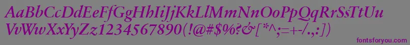 Шрифт SabonnextLtDemiItalic – фиолетовые шрифты на сером фоне