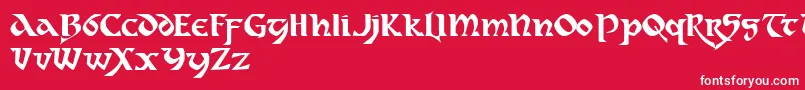 Czcionka Dahaut – białe czcionki na czerwonym tle