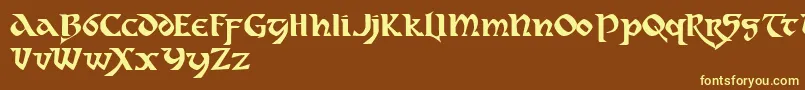 Czcionka Dahaut – żółte czcionki na brązowym tle