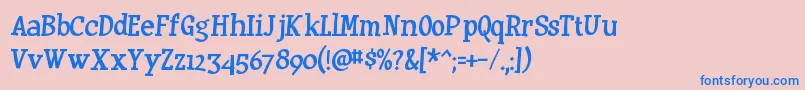 Шрифт HuxtableRegular – синие шрифты на розовом фоне