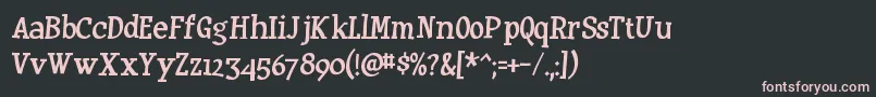 フォントHuxtableRegular – 黒い背景にピンクのフォント