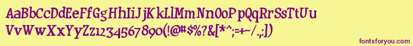 HuxtableRegular Font – Purple Fonts on Yellow Background