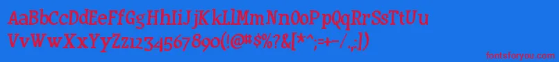 HuxtableRegular Font – Red Fonts on Blue Background