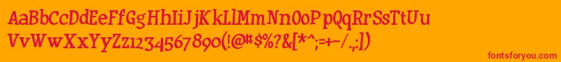 HuxtableRegular-Schriftart – Rote Schriften auf orangefarbenem Hintergrund