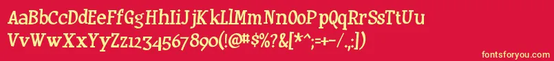 HuxtableRegular Font – Yellow Fonts on Red Background