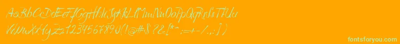Havla Font – Green Fonts on Orange Background