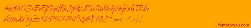 Havla Font – Red Fonts on Orange Background