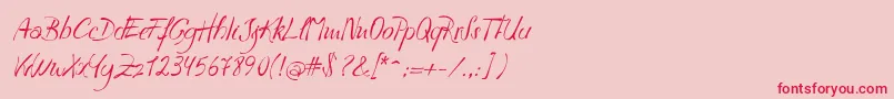 フォントHavla – ピンクの背景に赤い文字
