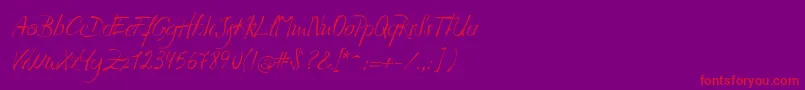 Havla-Schriftart – Rote Schriften auf violettem Hintergrund