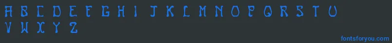 Nouveau Font – Blue Fonts on Black Background