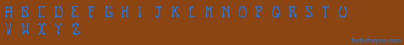 Nouveau Font – Blue Fonts on Brown Background