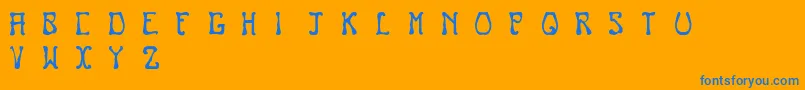 Nouveau Font – Blue Fonts on Orange Background