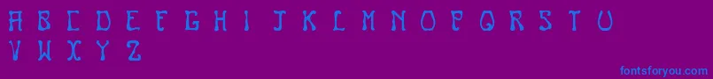 Nouveau Font – Blue Fonts on Purple Background