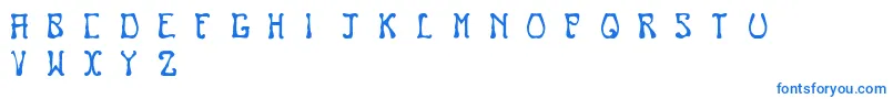 Nouveau-Schriftart – Blaue Schriften auf weißem Hintergrund