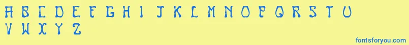 Nouveau Font – Blue Fonts on Yellow Background