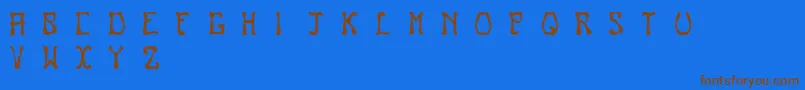 Nouveau Font – Brown Fonts on Blue Background