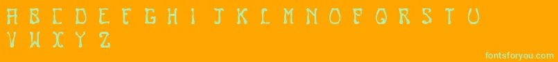 Nouveau Font – Green Fonts on Orange Background