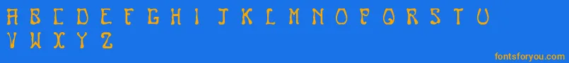 Nouveau Font – Orange Fonts on Blue Background