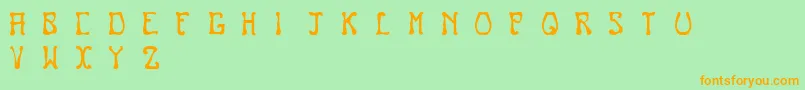 Nouveau Font – Orange Fonts on Green Background