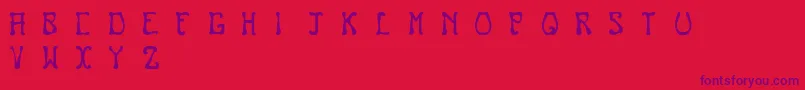 Nouveau Font – Purple Fonts on Red Background