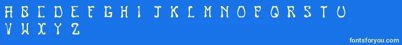 Nouveau Font – Yellow Fonts on Blue Background