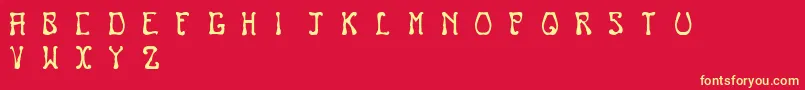 Nouveau-fontti – keltaiset fontit punaisella taustalla