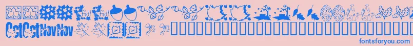 KrFabulousFall-Schriftart – Blaue Schriften auf rosa Hintergrund