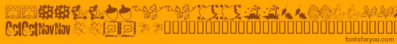 KrFabulousFall Font – Brown Fonts on Orange Background