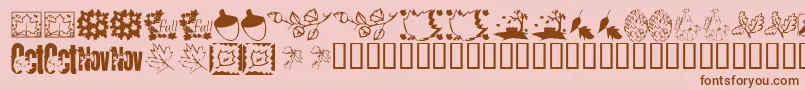 KrFabulousFall-Schriftart – Braune Schriften auf rosa Hintergrund