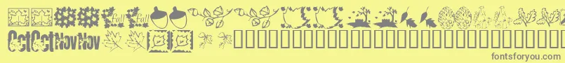 KrFabulousFall-Schriftart – Graue Schriften auf gelbem Hintergrund