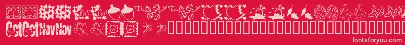 KrFabulousFall Font – Pink Fonts on Red Background