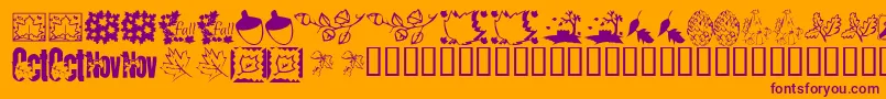 KrFabulousFall-Schriftart – Violette Schriften auf orangefarbenem Hintergrund