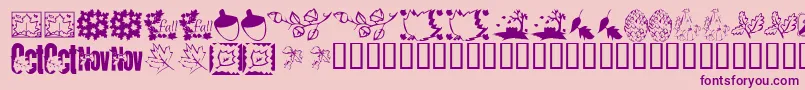 KrFabulousFall-Schriftart – Violette Schriften auf rosa Hintergrund