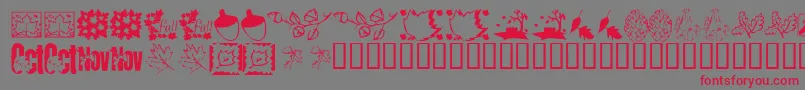フォントKrFabulousFall – 赤い文字の灰色の背景