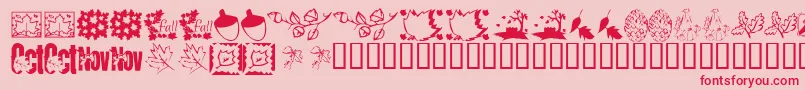 フォントKrFabulousFall – ピンクの背景に赤い文字