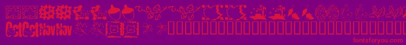 KrFabulousFall Font – Red Fonts on Purple Background