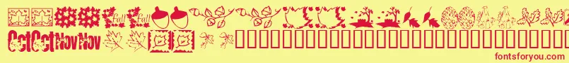 KrFabulousFall Font – Red Fonts on Yellow Background