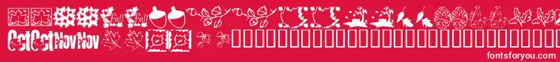 フォントKrFabulousFall – 赤い背景に白い文字