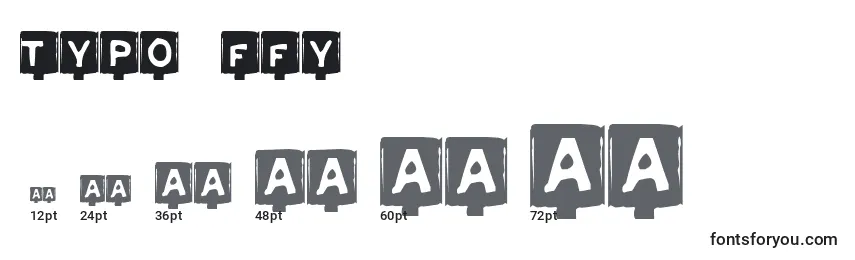 Размеры шрифта Typo ffy