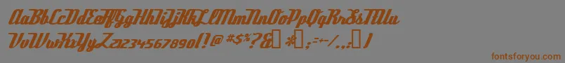フォントDeftoneStylus – 茶色の文字が灰色の背景にあります。