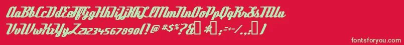 フォントDeftoneStylus – 赤い背景に緑の文字