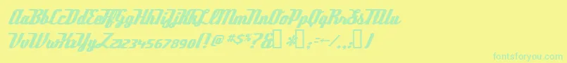 DeftoneStylus Font – Green Fonts on Yellow Background