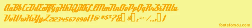 DeftoneStylus Font – Orange Fonts on Yellow Background